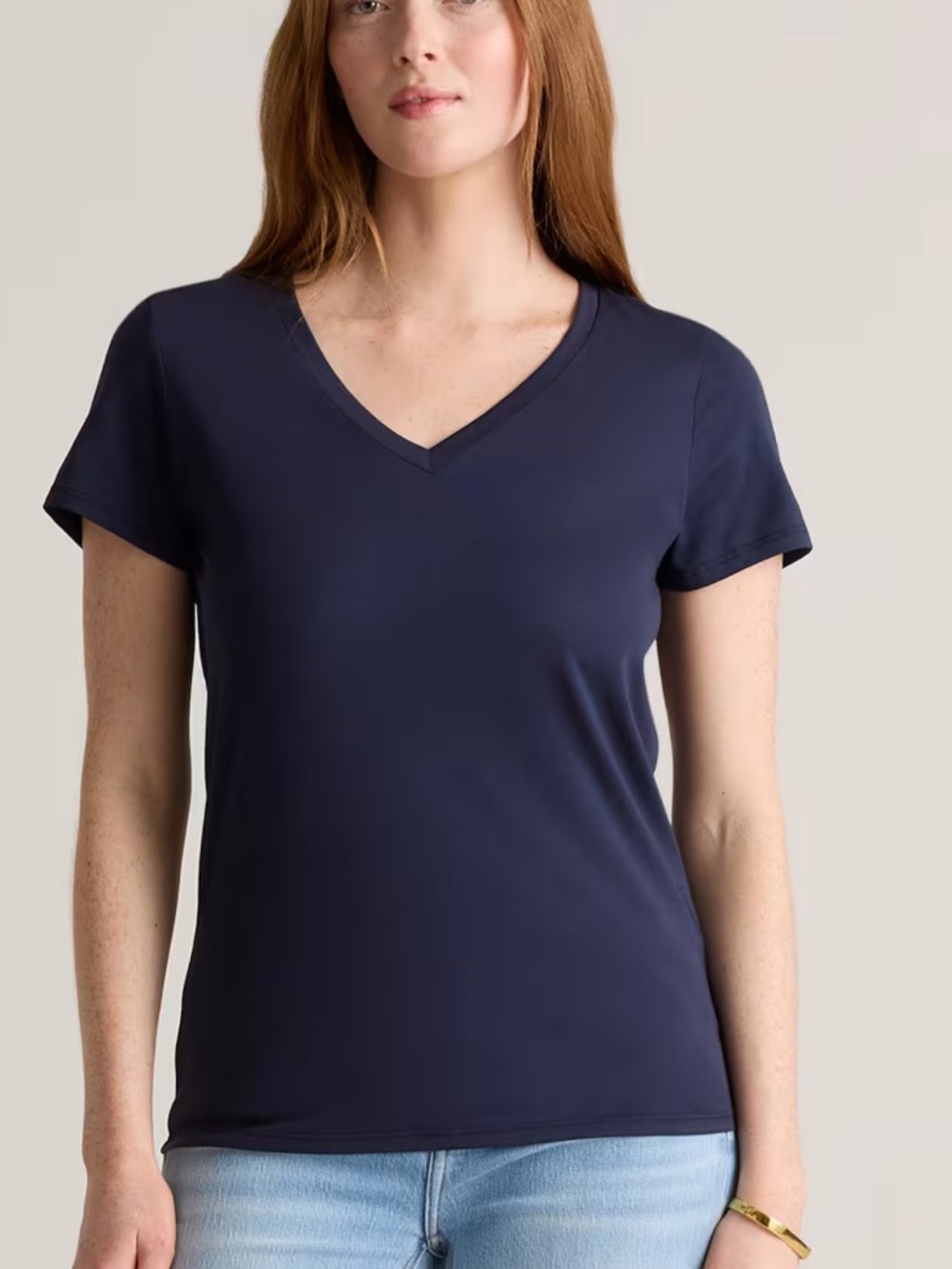 NWT Quince cotton modal v neck tee navy medium